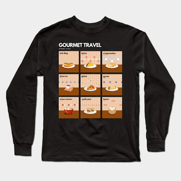 Street food, gourmet travel Long Sleeve T-Shirt by Applausi